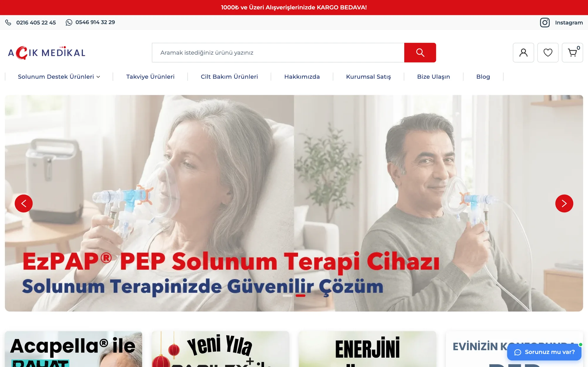 Açık Medikal — desktop view
