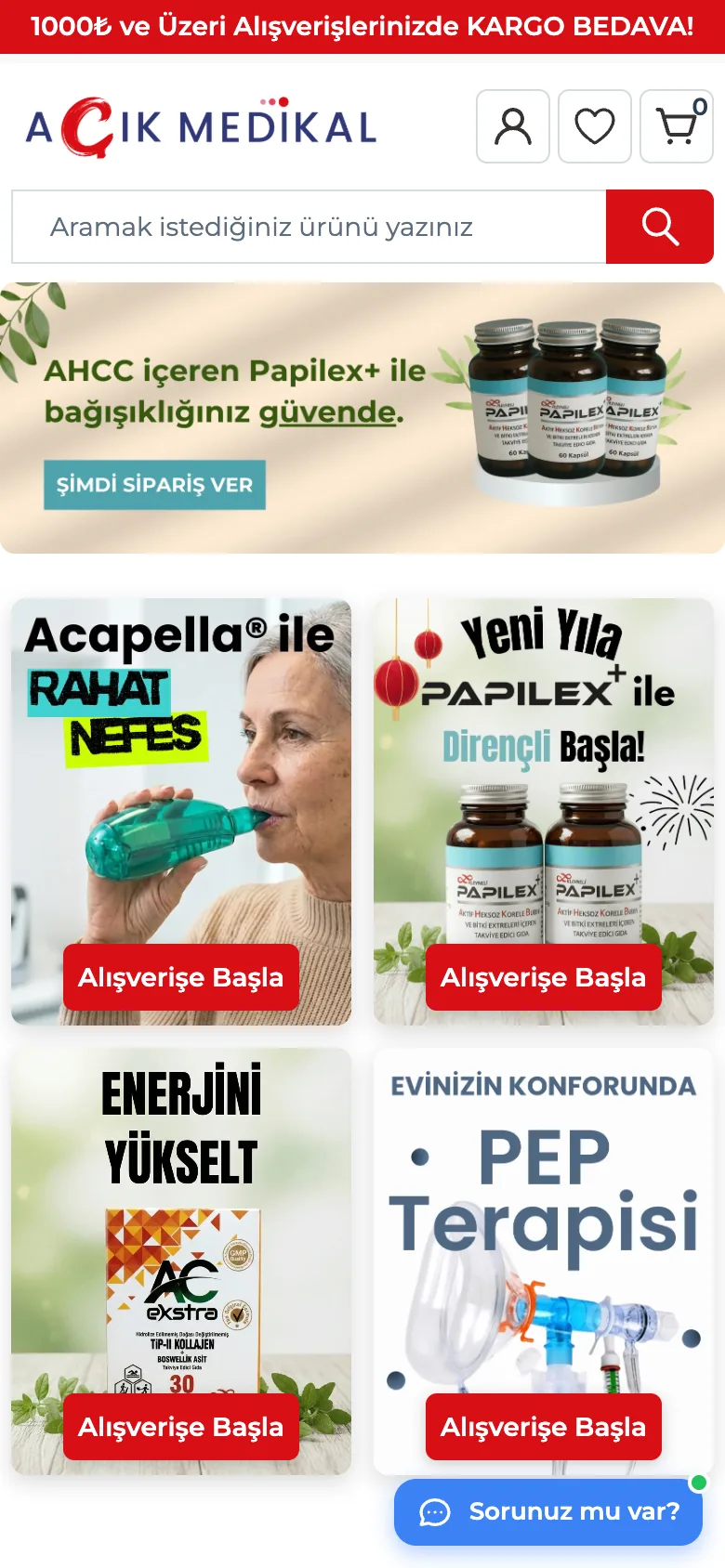 Açık Medikal — mobile view
