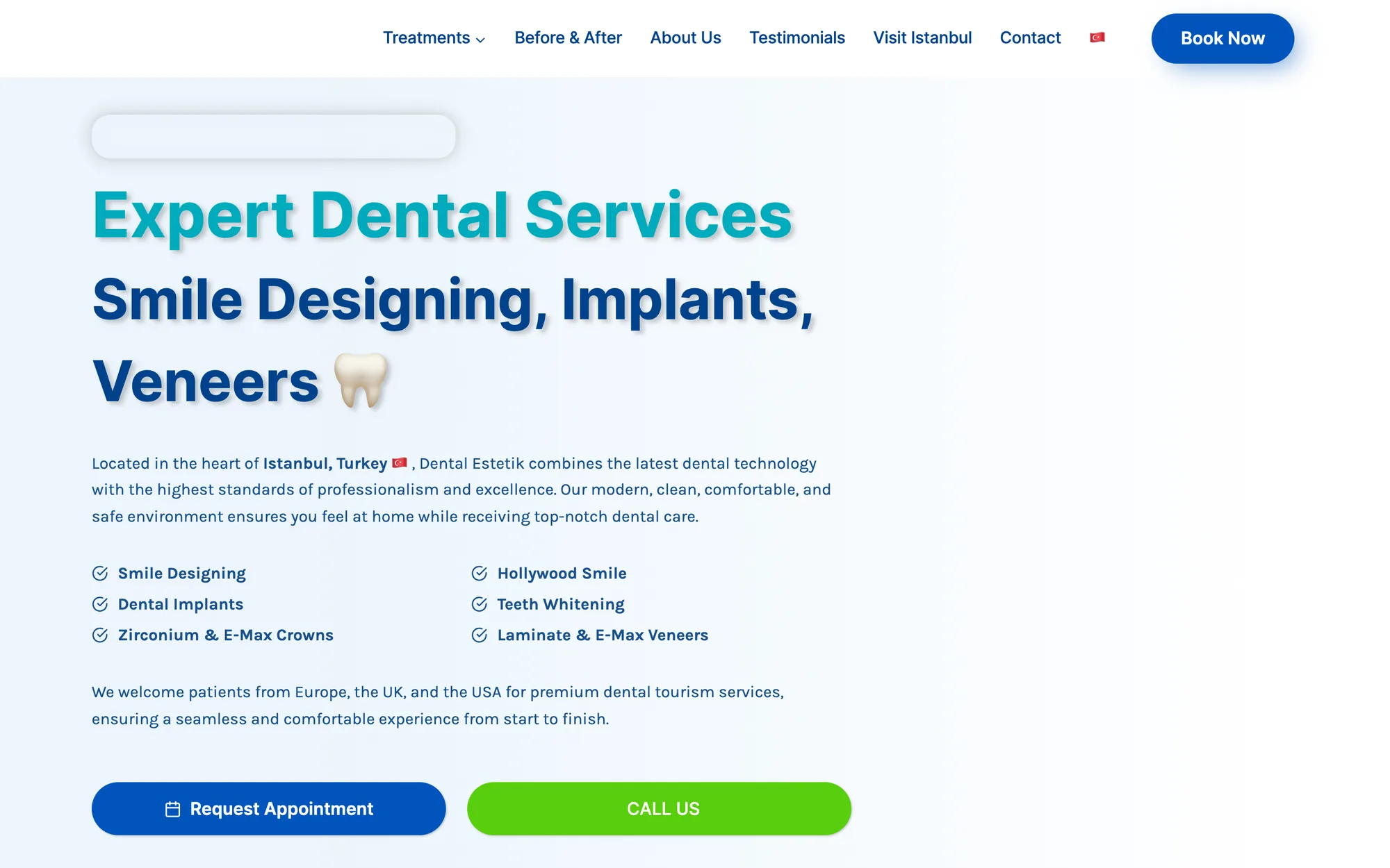 Dental Estetik UK — desktop view
