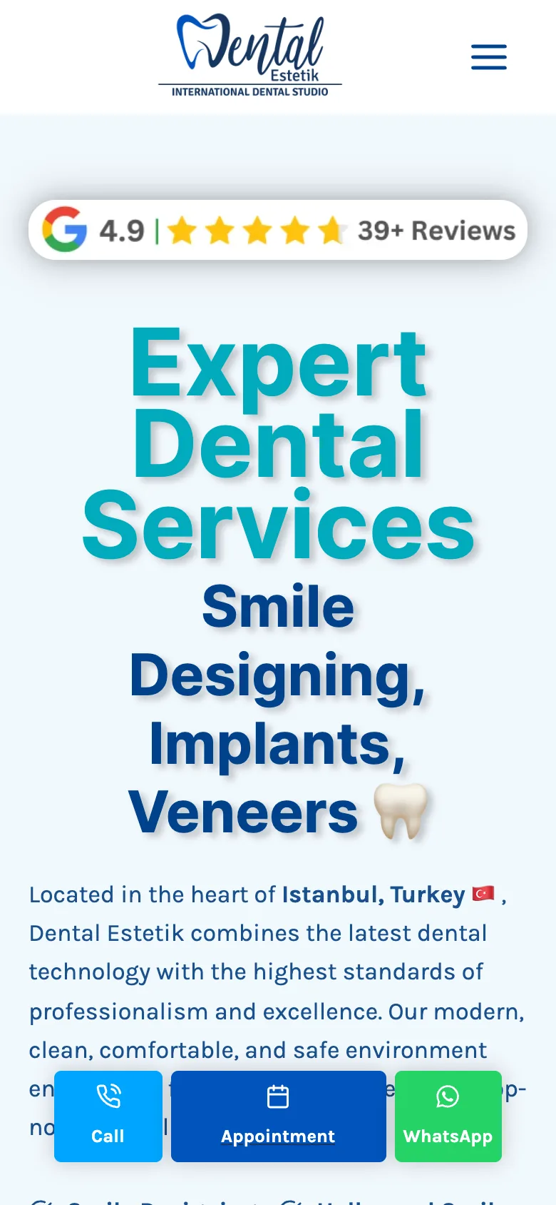 Dental Estetik UK — mobile view