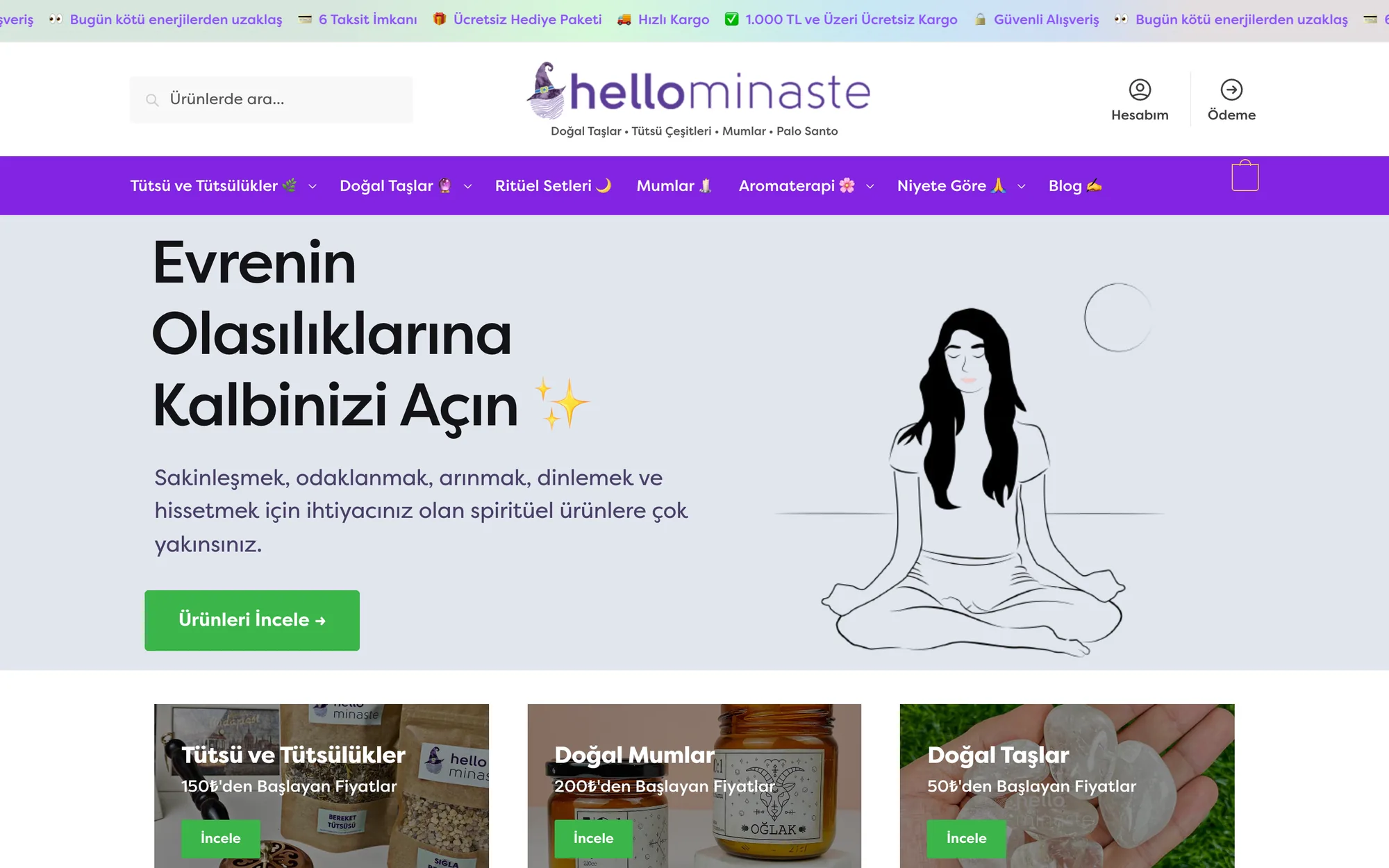 Hello Minaste — desktop view