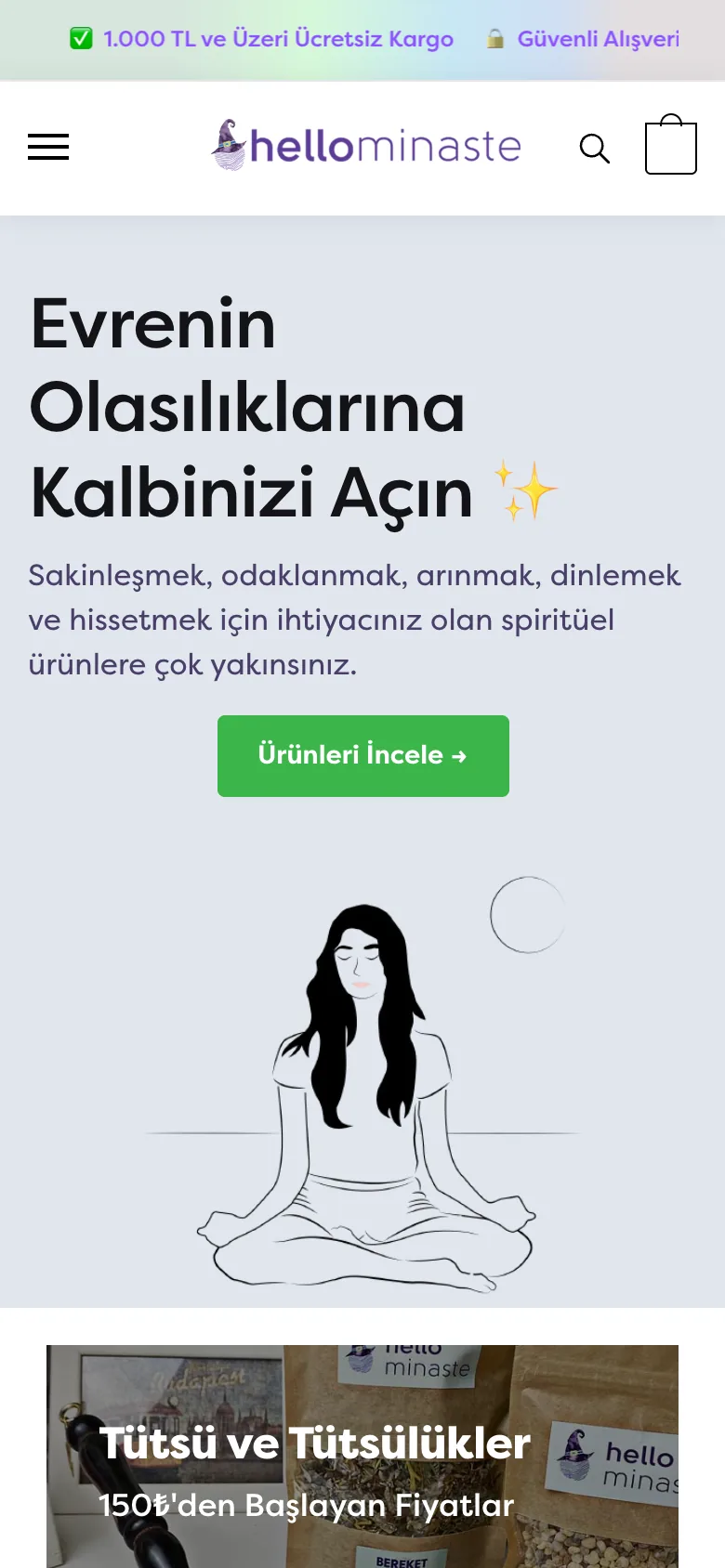 Hello Minaste — mobile view