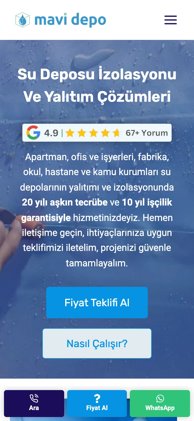 Mavi Depo — mobile view