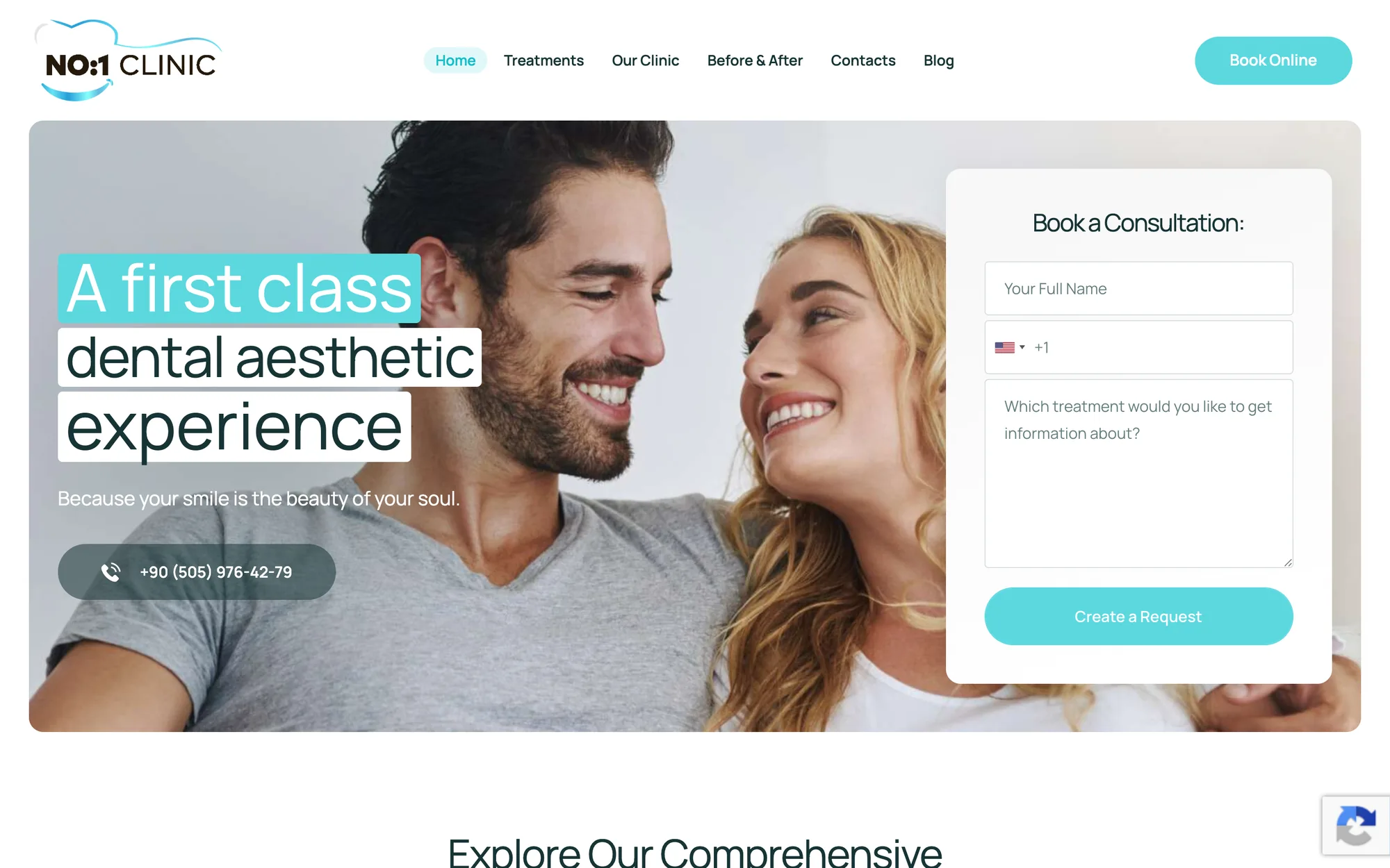 No1 Clinic — desktop view