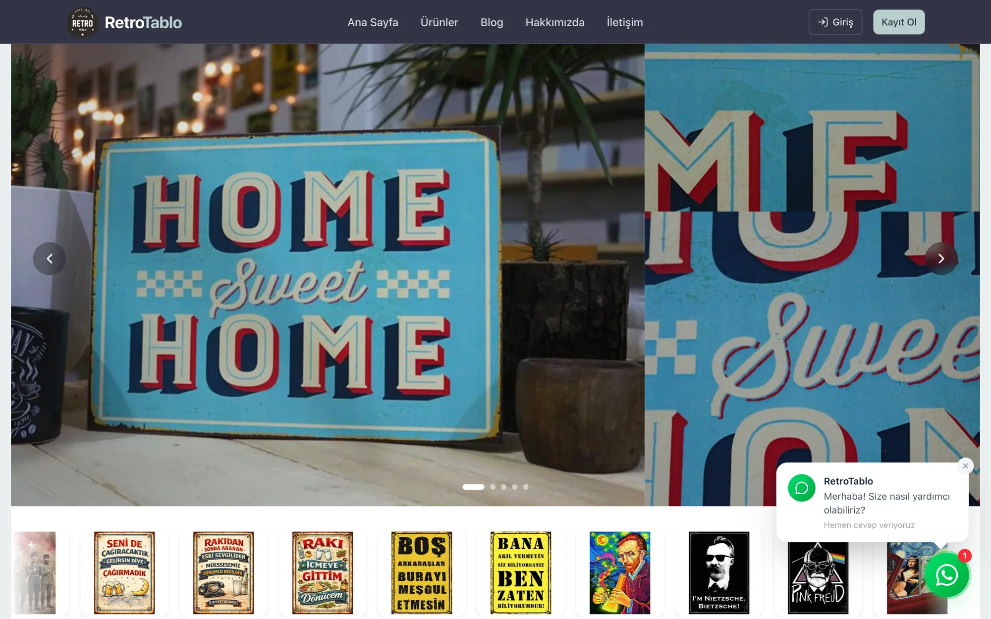RetroTablo — desktop view
