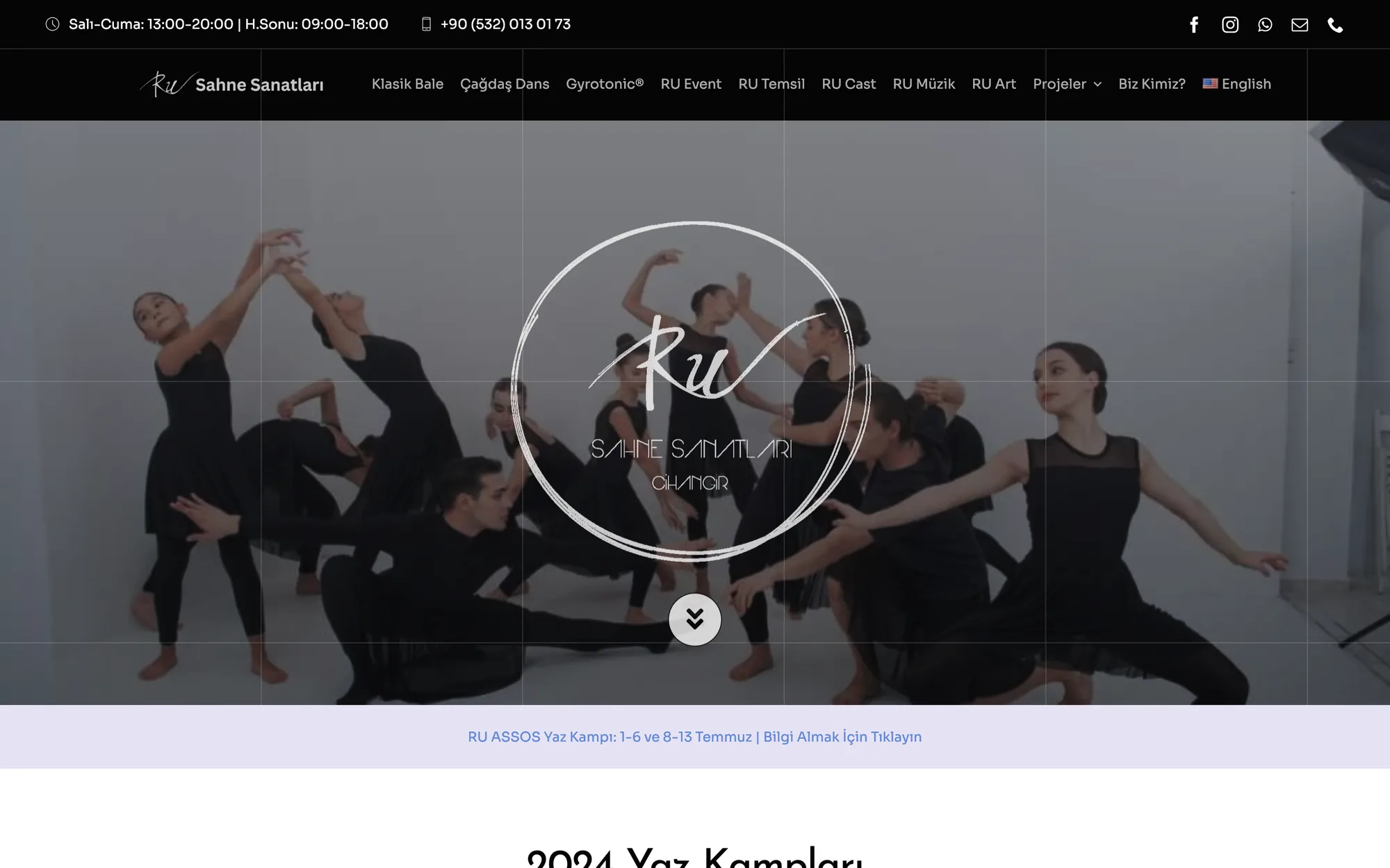 RU Sahne Sanatları — desktop view